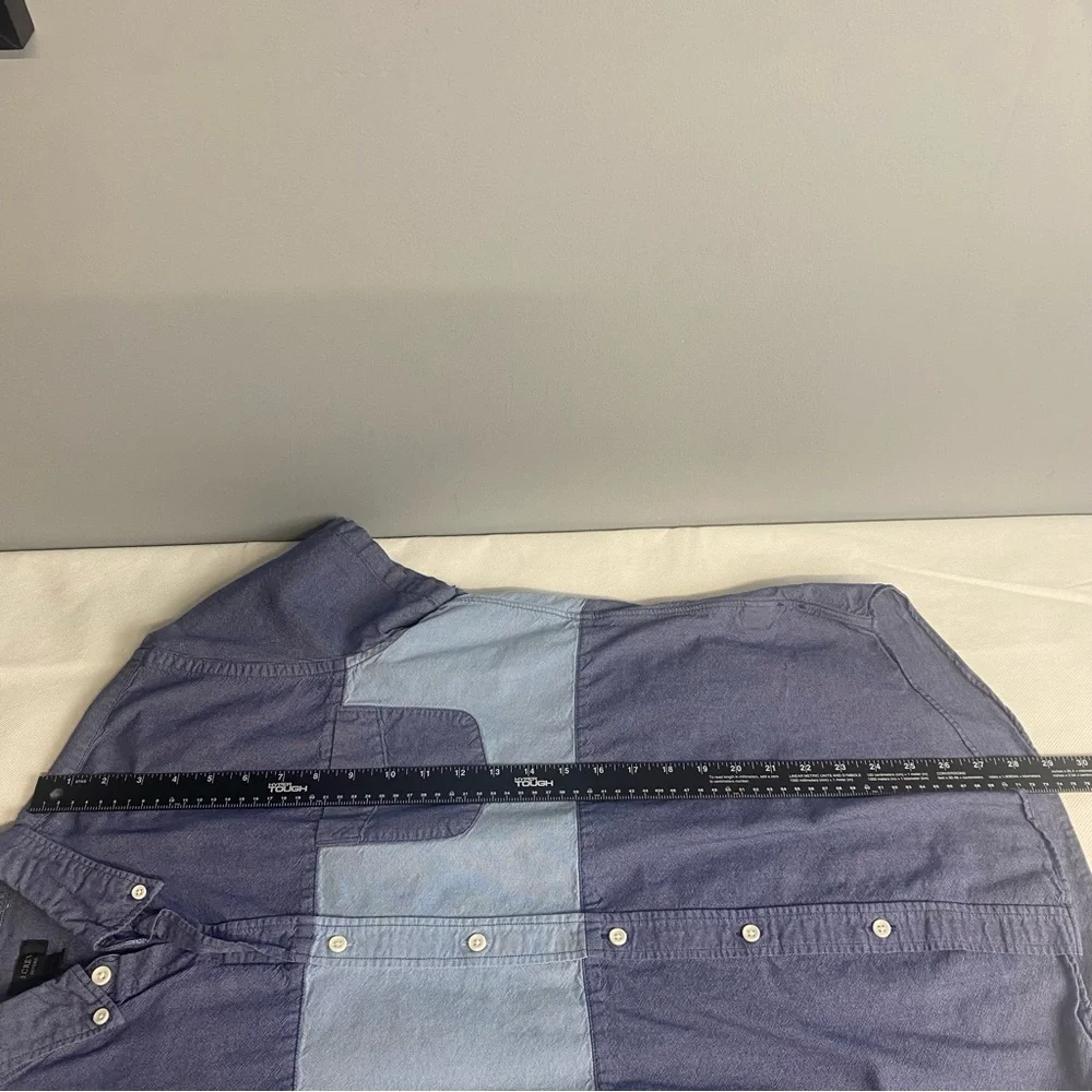 J. Crew Men's Color Block Blue Shirt